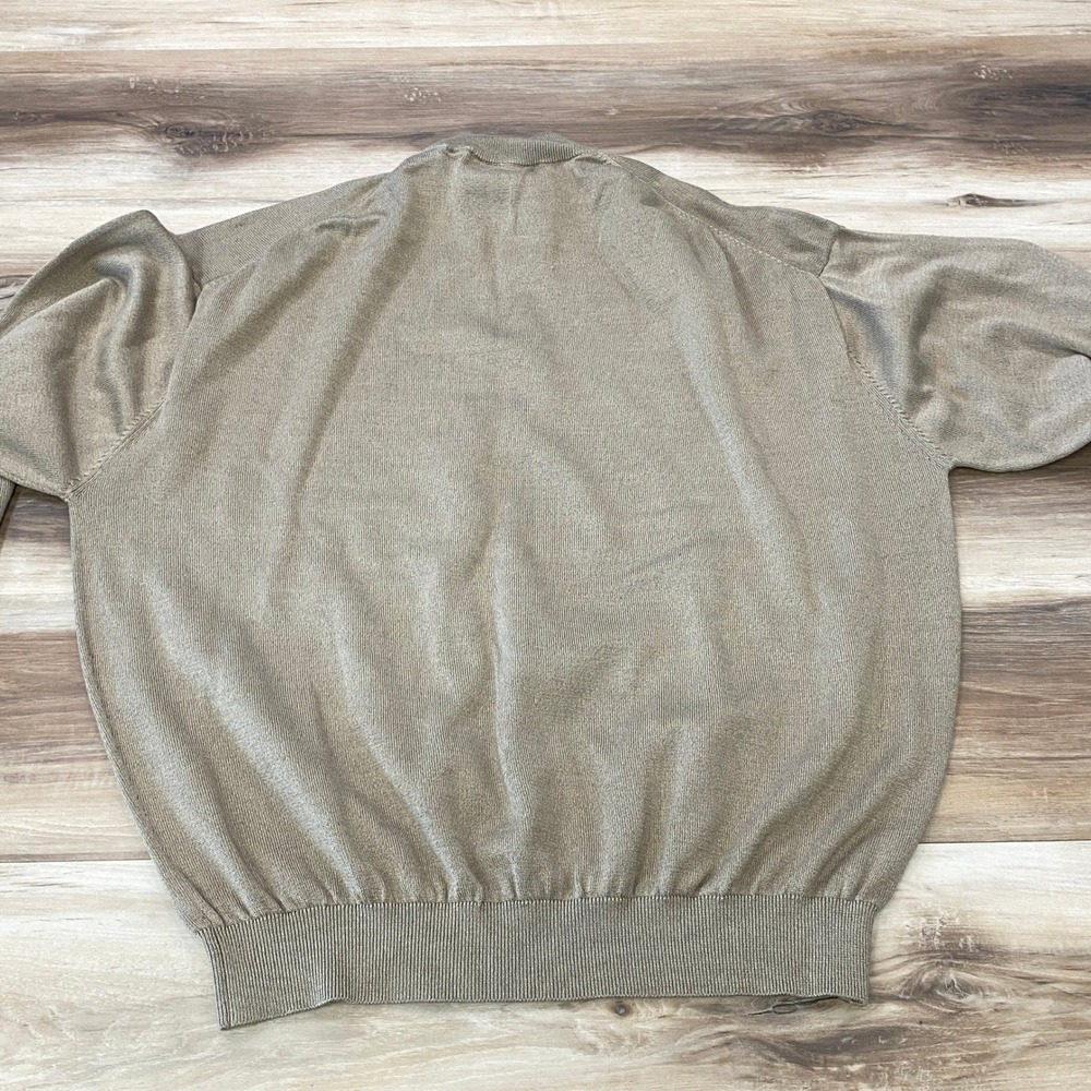 Pronto Uomo Sweater Mens XL Mock Neck Silk Cotton Blend Tan Minimalist Luxe - Picture 7 of 7